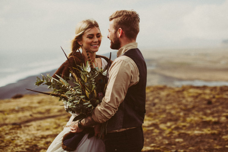 Elopement adventure and wedding shoot in Vik, Iceland / Hildigunnur & Tryggvi